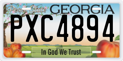 GA license plate PXC4894