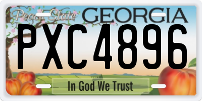 GA license plate PXC4896