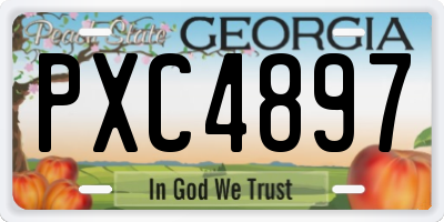 GA license plate PXC4897