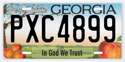 GA license plate PXC4899