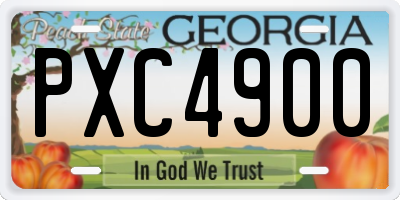 GA license plate PXC4900