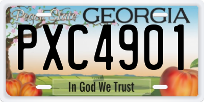 GA license plate PXC4901