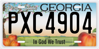 GA license plate PXC4904
