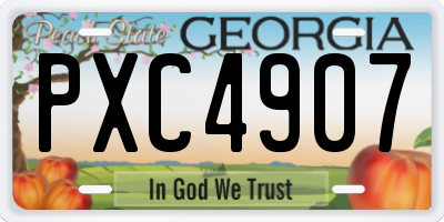 GA license plate PXC4907