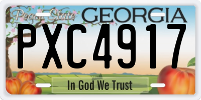 GA license plate PXC4917
