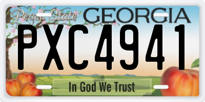 GA license plate PXC4941