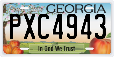 GA license plate PXC4943