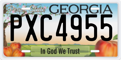 GA license plate PXC4955