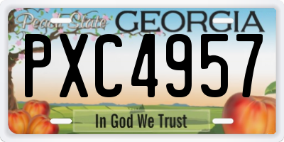 GA license plate PXC4957