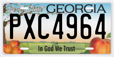 GA license plate PXC4964