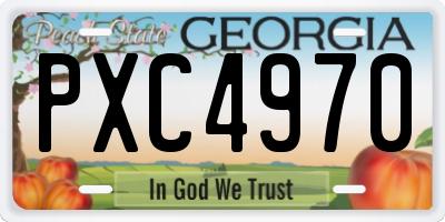 GA license plate PXC4970