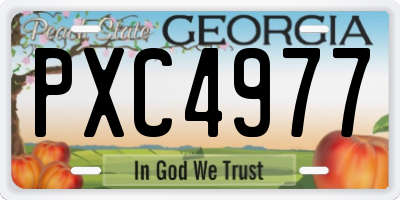 GA license plate PXC4977