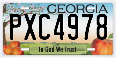 GA license plate PXC4978