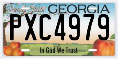 GA license plate PXC4979