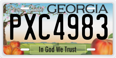 GA license plate PXC4983
