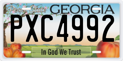 GA license plate PXC4992