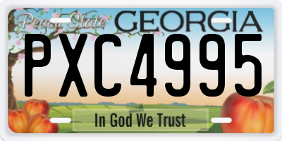 GA license plate PXC4995