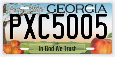 GA license plate PXC5005