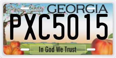 GA license plate PXC5015