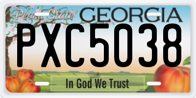 GA license plate PXC5038