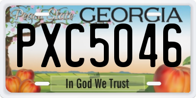 GA license plate PXC5046