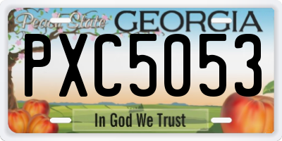 GA license plate PXC5053