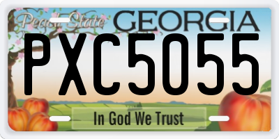 GA license plate PXC5055