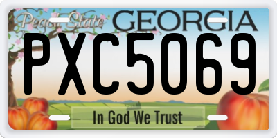 GA license plate PXC5069