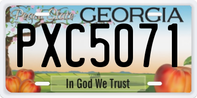 GA license plate PXC5071