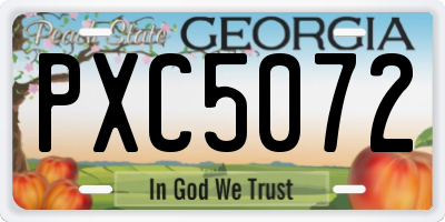 GA license plate PXC5072