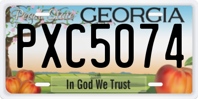 GA license plate PXC5074