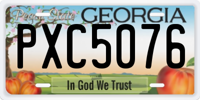 GA license plate PXC5076