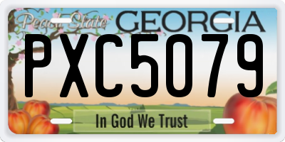 GA license plate PXC5079