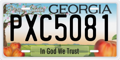 GA license plate PXC5081