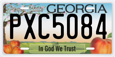 GA license plate PXC5084