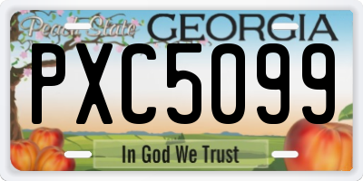 GA license plate PXC5099