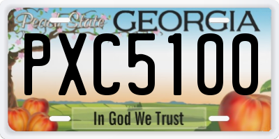 GA license plate PXC5100