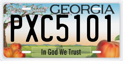 GA license plate PXC5101