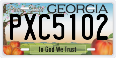 GA license plate PXC5102