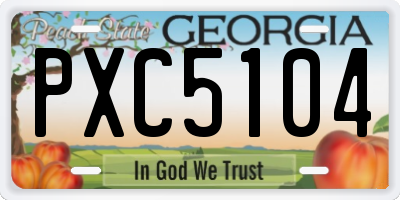 GA license plate PXC5104