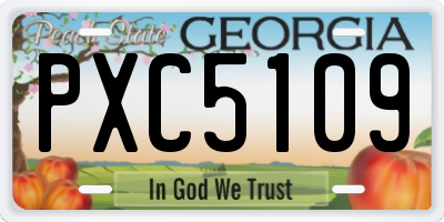 GA license plate PXC5109