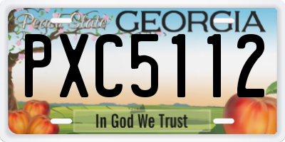 GA license plate PXC5112