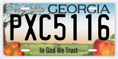 GA license plate PXC5116