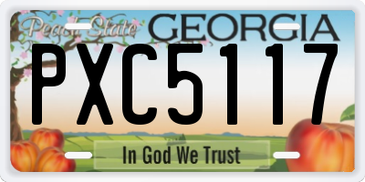 GA license plate PXC5117