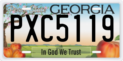 GA license plate PXC5119