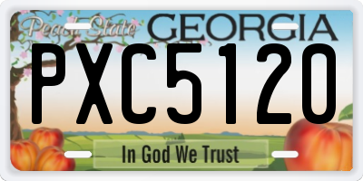 GA license plate PXC5120