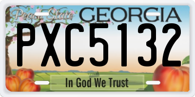 GA license plate PXC5132