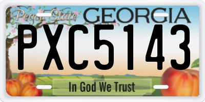 GA license plate PXC5143