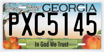 GA license plate PXC5145