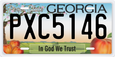 GA license plate PXC5146